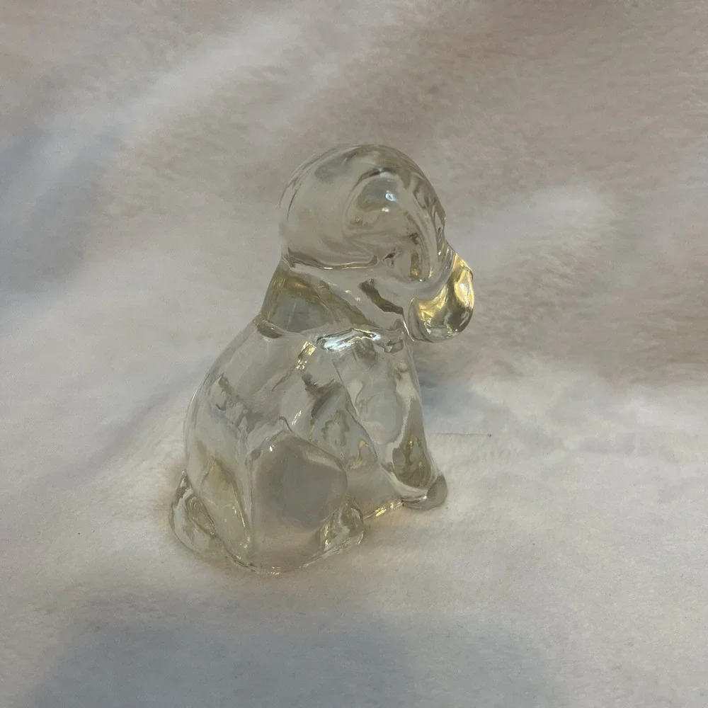 Clear Glass Puppy Dog Figurine Paperweight Home Decor‎ Cute Animal